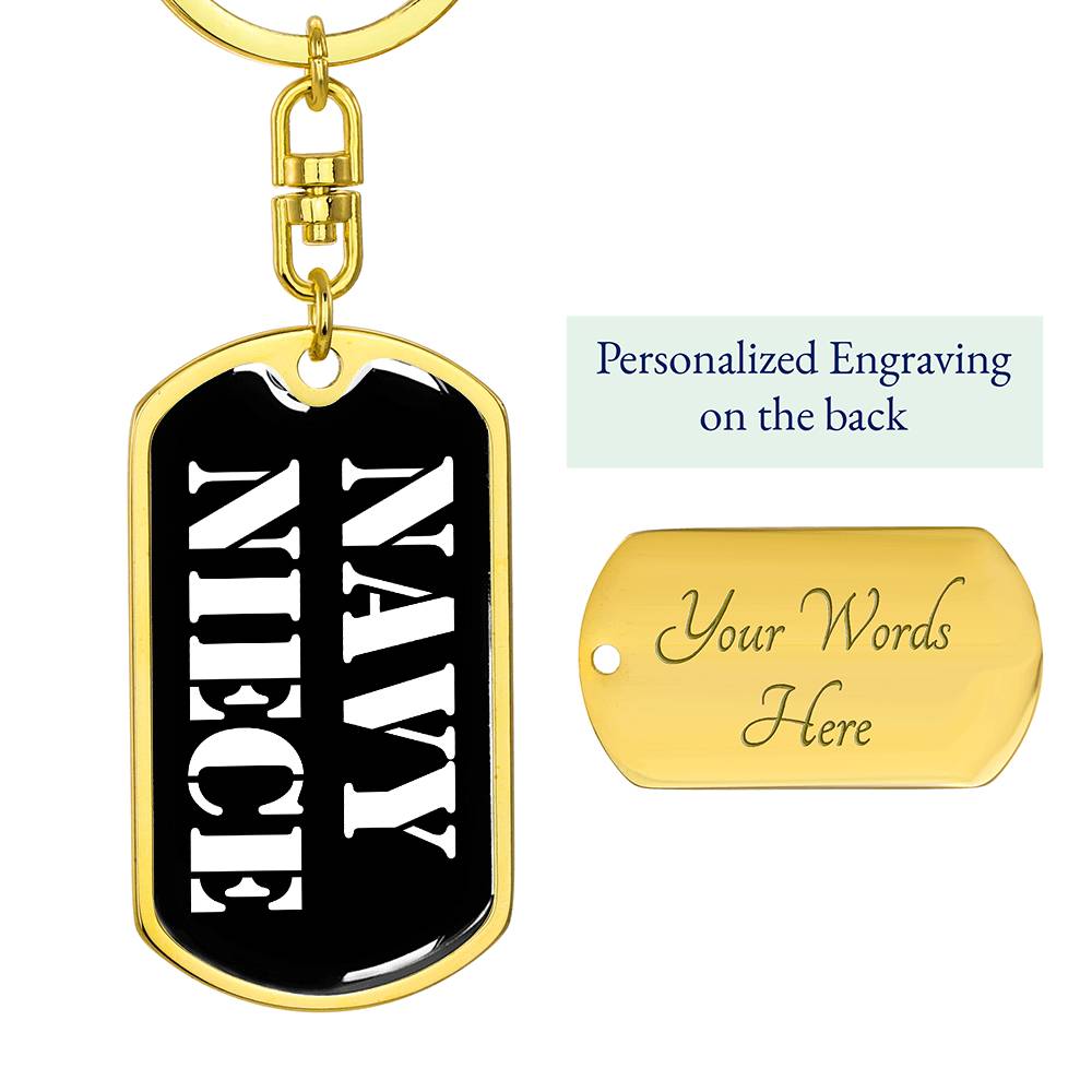 Navy Niece v3 - Luxury Dog Tag Keychain