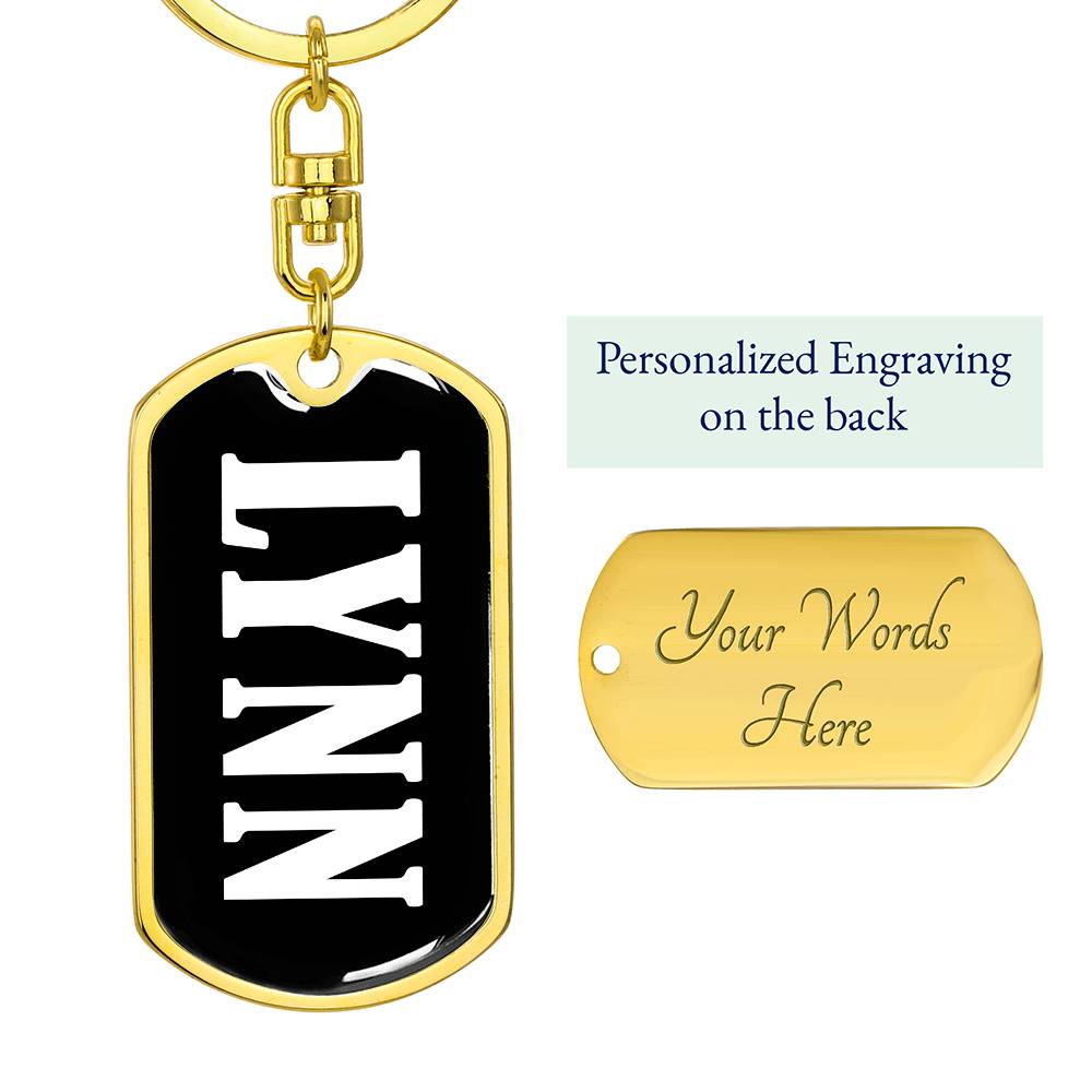 Lynn v01w - Luxury Dog Tag Keychain
