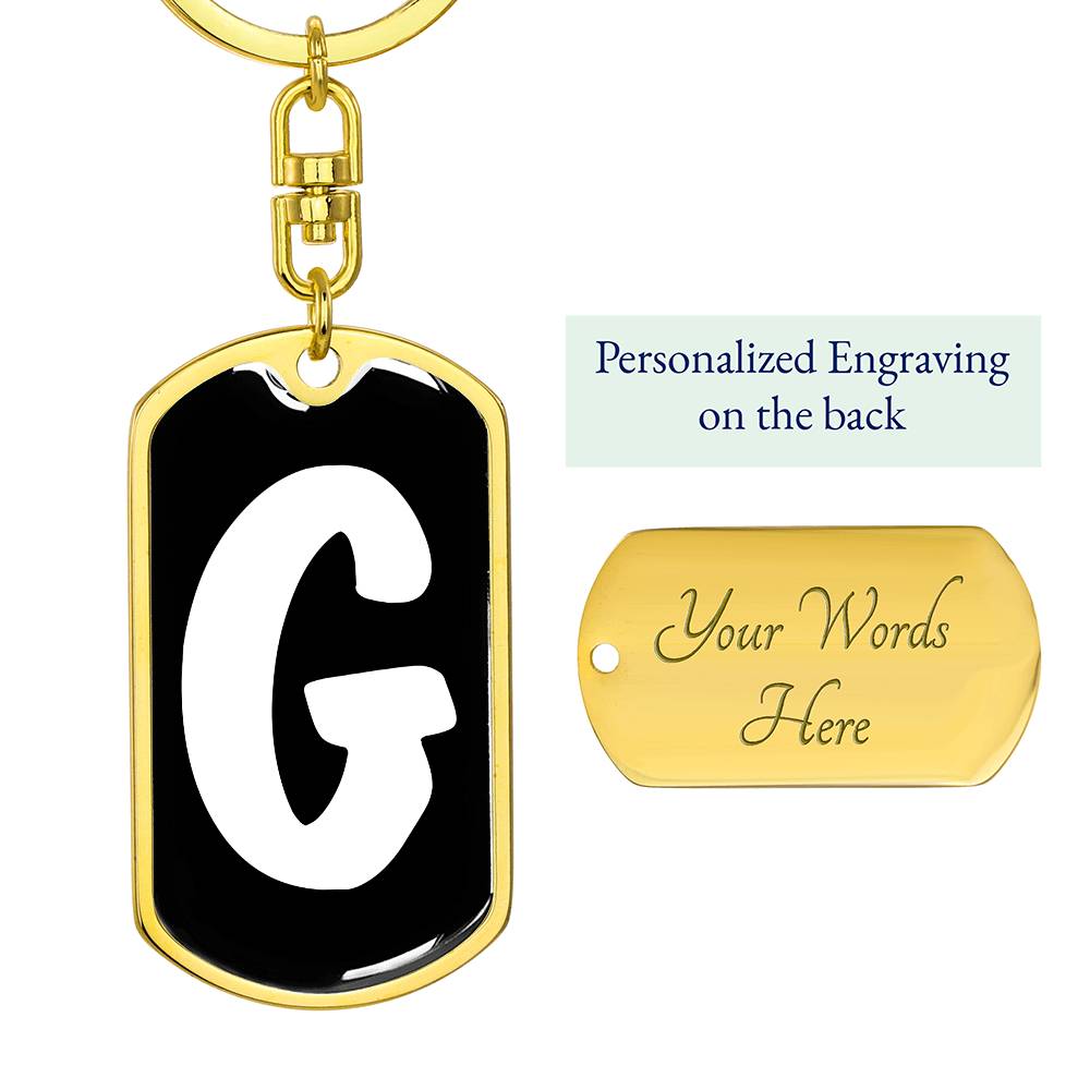 Initial G v3b - Luxury Dog Tag Keychain