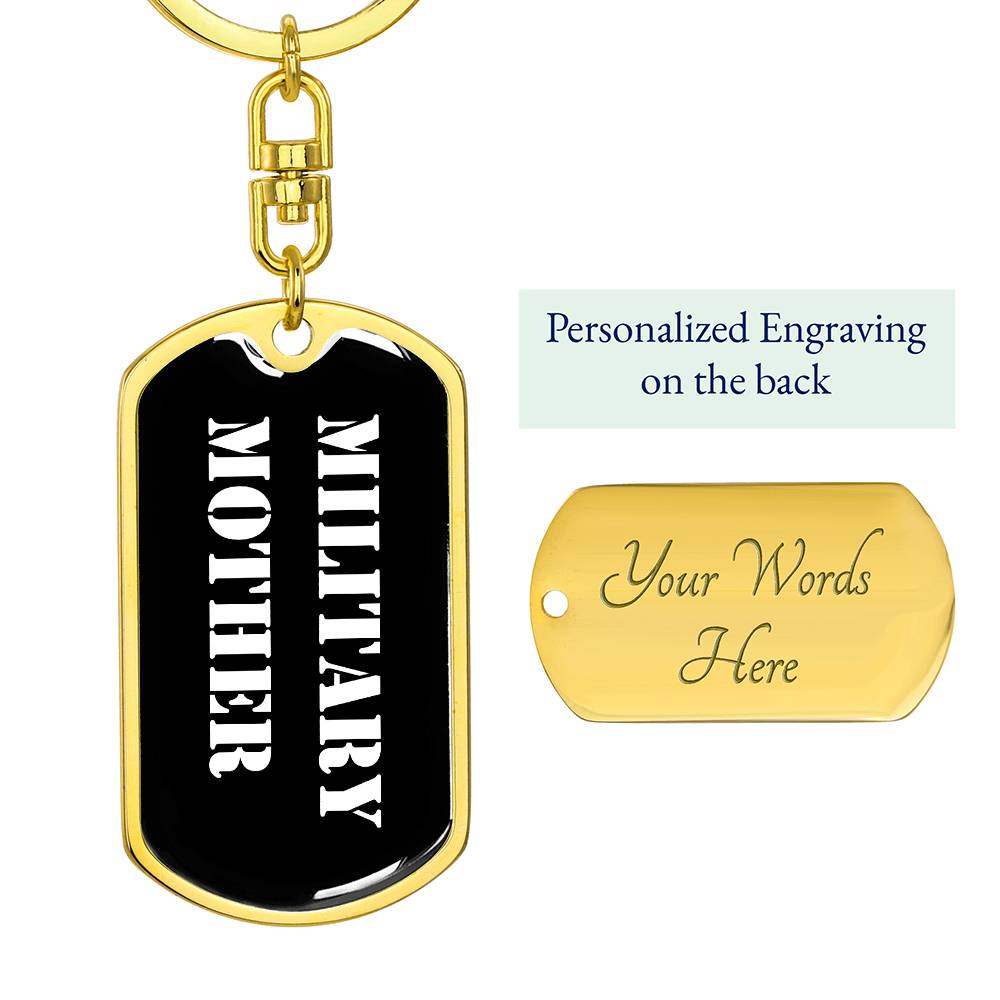 Military Mother v3 - Luxury Dog Tag Keychain
