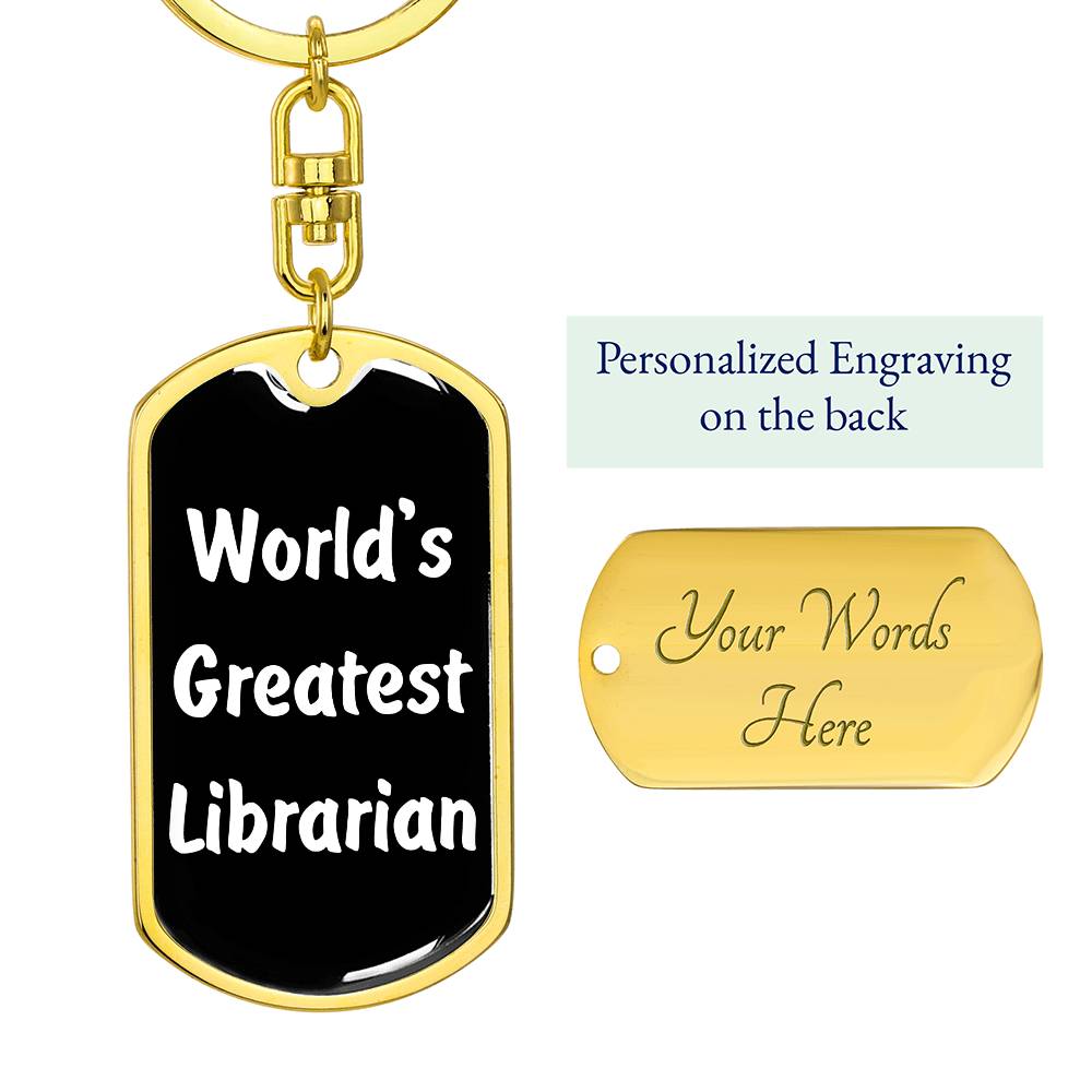World's Greatest Librarian v3 - Luxury Dog Tag Keychain