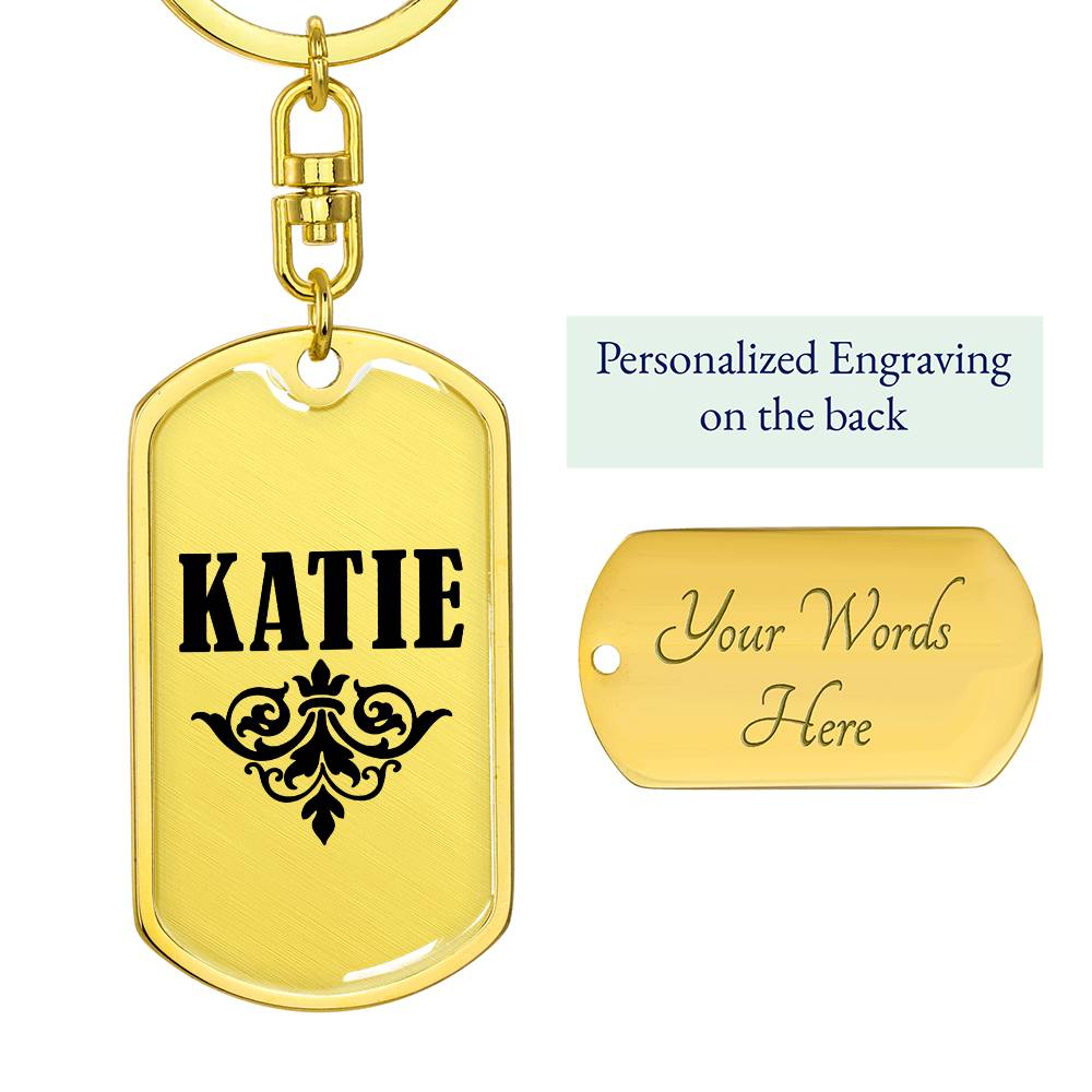 Katie v01a - Luxury Dog Tag Keychain