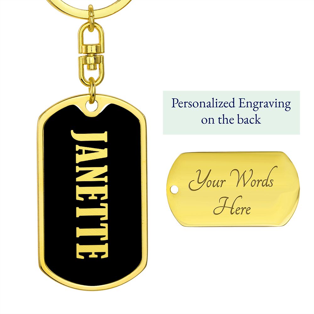 Janette v02 - Luxury Dog Tag Keychain