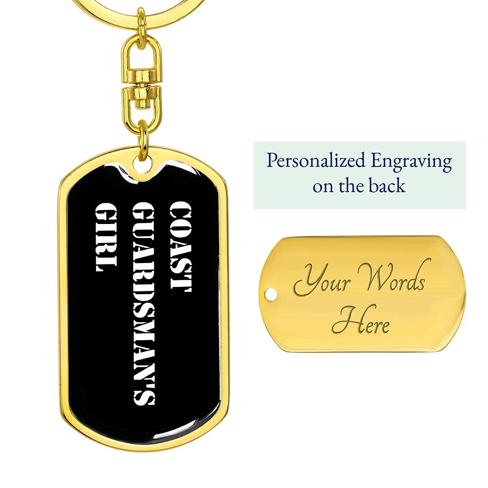 Coast Guardsman's Girl v3 - Luxury Dog Tag Keychain