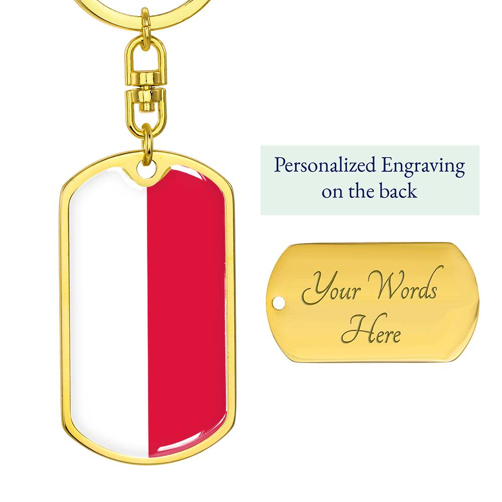 Polish Flag - Luxury Dog Tag Keychain