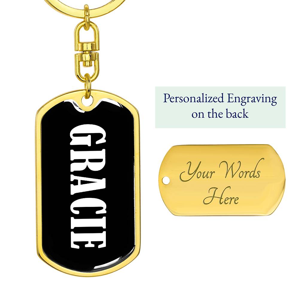 Gracie v03 - Luxury Dog Tag Keychain