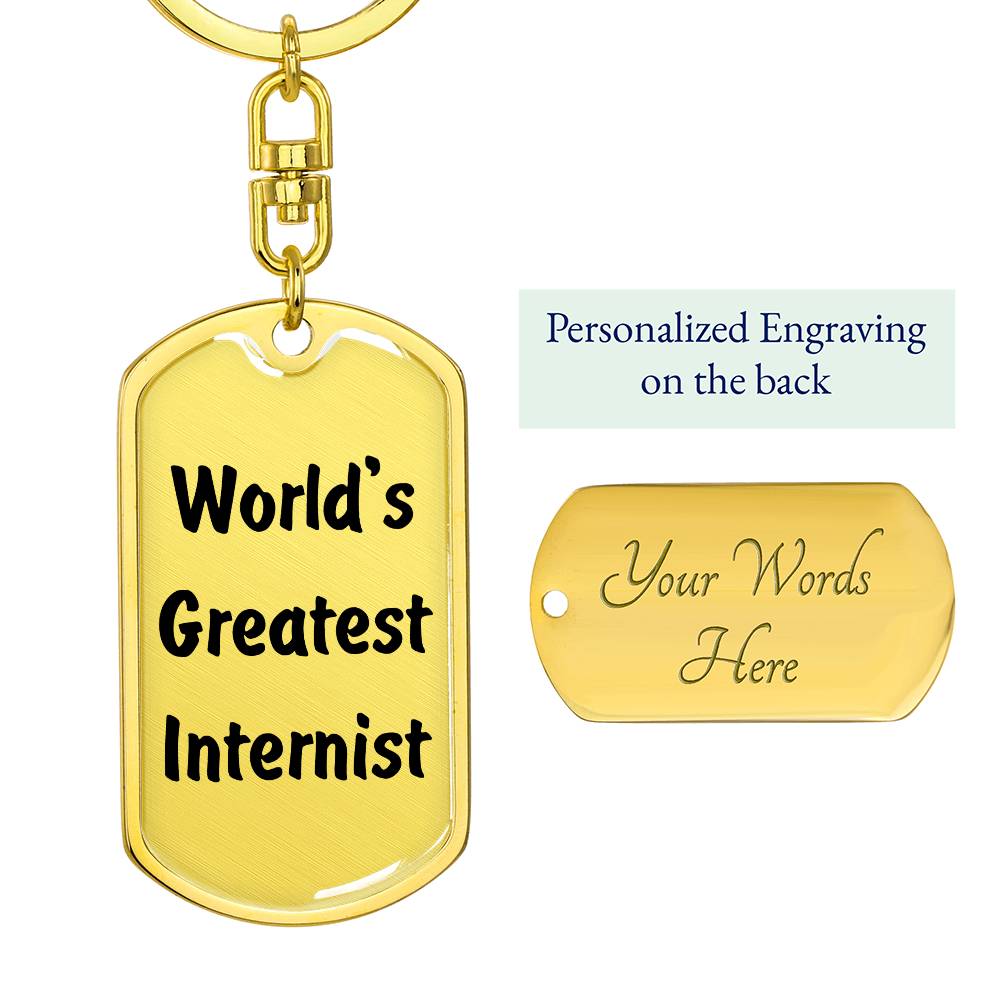 World's Greatest Internist - Luxury Dog Tag Keychain