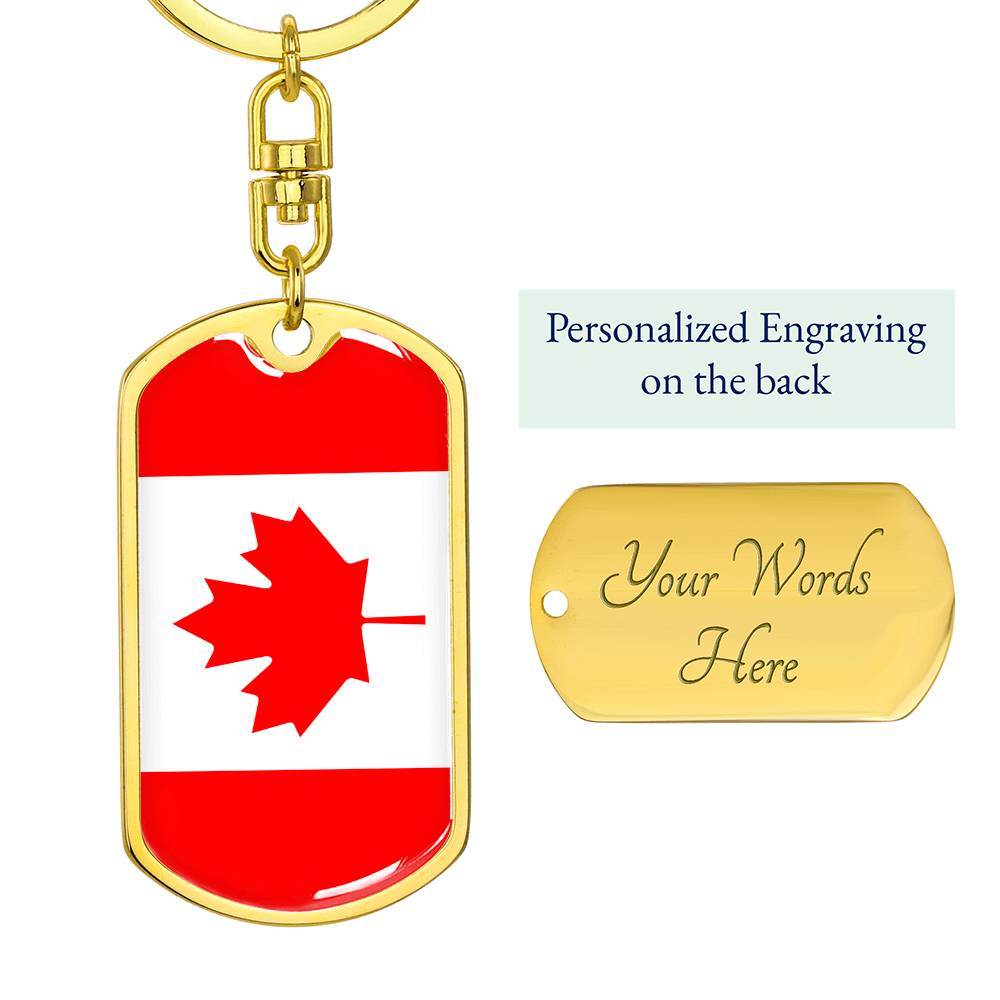 Canadian Flag - Luxury Dog Tag Keychain