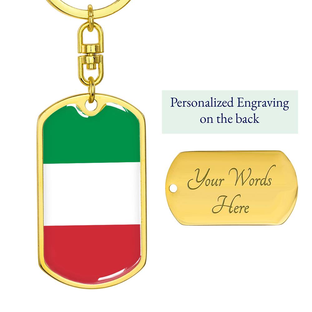 Italian Flag - Luxury Dog Tag Keychain