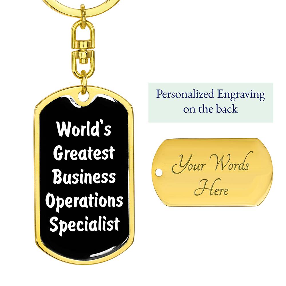 World's Greatest Business Operations Specialist v3 - Luxury Dog Tag Keychain