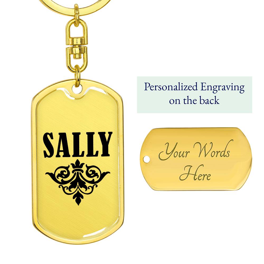 Sally v01a - Luxury Dog Tag Keychain