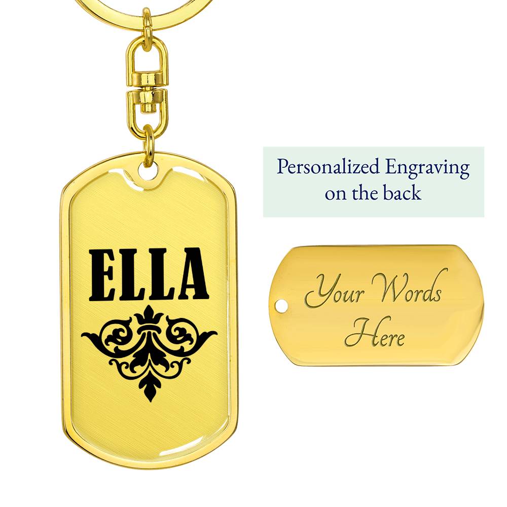 Ella v01a - Luxury Dog Tag Keychain