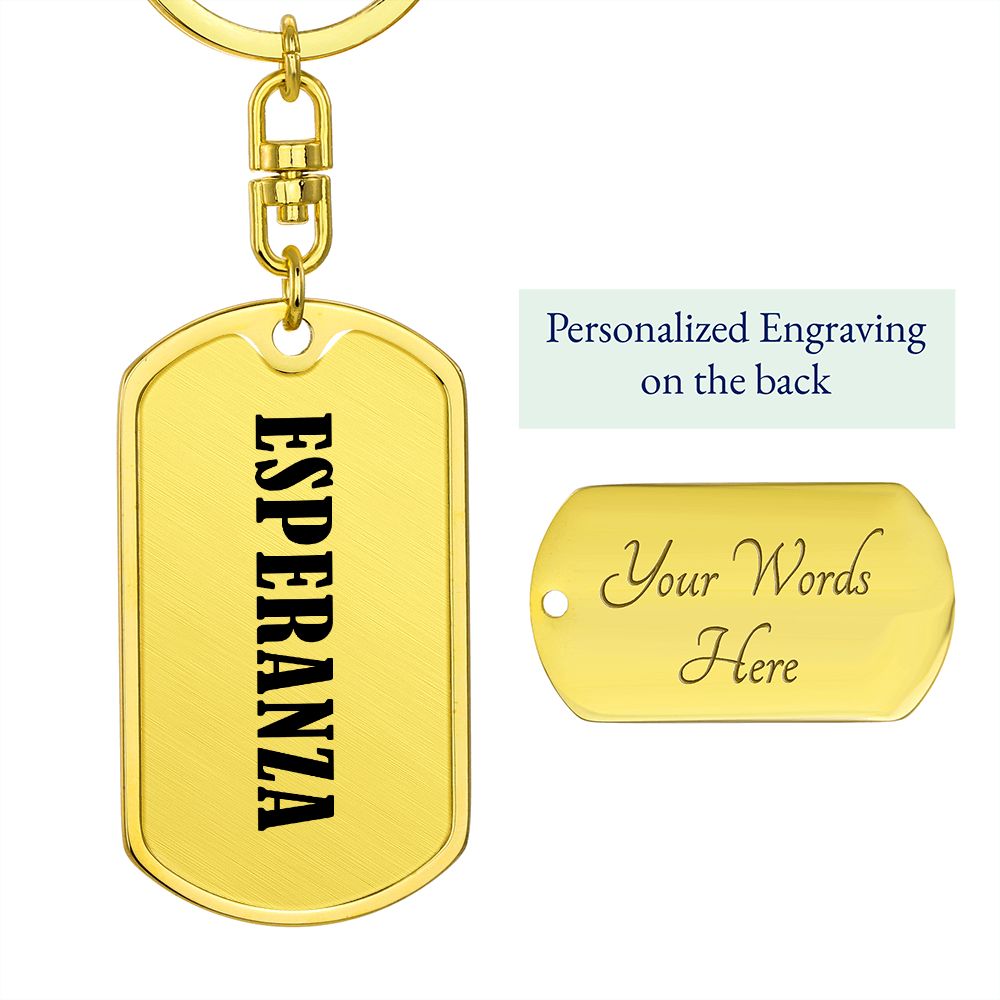 Esperanza v01 - Luxury Dog Tag Keychain