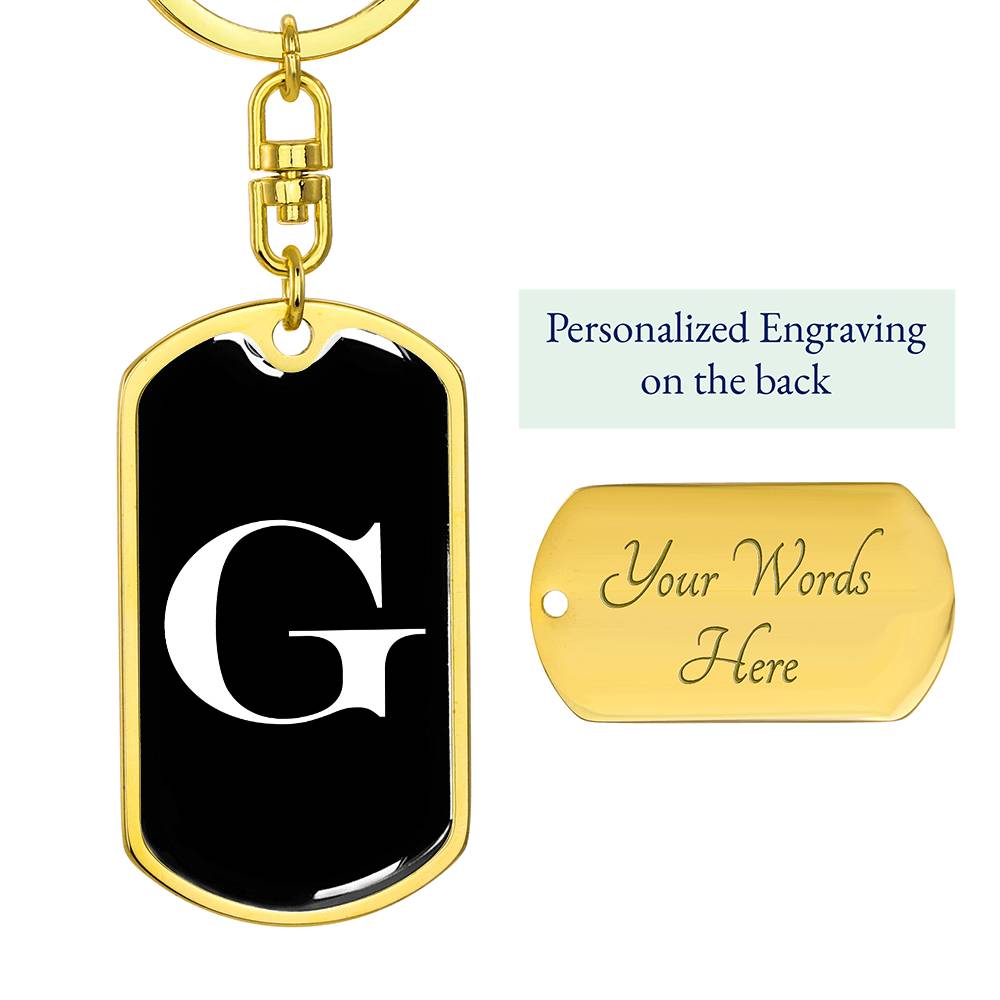 Initial G v3a - Luxury Dog Tag Keychain