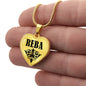 Reba v01 - 18k Gold Finished Heart Pendant Luxury Necklace