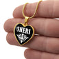 Sheri v01w - 18k Gold Finished Heart Pendant Luxury Necklace