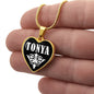Tonya v01w - 18k Gold Finished Heart Pendant Luxury Necklace