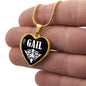 Gail v01w - 18k Gold Finished Heart Pendant Luxury Necklace