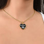 Alberta v01w - 18k Gold Finished Heart Pendant Luxury Necklace