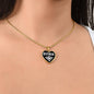 Esther v01w - 18k Gold Finished Heart Pendant Luxury Necklace