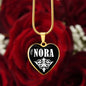 Nora v01w - 18k Gold Finished Heart Pendant Luxury Necklace