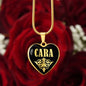 Cara v02 - 18k Gold Finished Heart Pendant Luxury Necklace