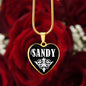 Sandy v01w - 18k Gold Finished Heart Pendant Luxury Necklace