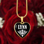 Lynn v01w - 18k Gold Finished Heart Pendant Luxury Necklace
