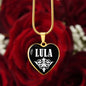 Lula v01w - 18k Gold Finished Heart Pendant Luxury Necklace
