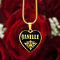 Janelle v02 - 18k Gold Finished Heart Pendant Luxury Necklace