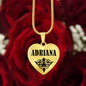 Adriana v01 - 18k Gold Finished Heart Pendant Luxury Necklace