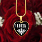 Lucia v03 - 18k Gold Finished Heart Pendant Luxury Necklace