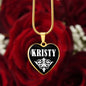 Kristy v01w - 18k Gold Finished Heart Pendant Luxury Necklace