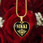 Nikki v02 - 18k Gold Finished Heart Pendant Luxury Necklace
