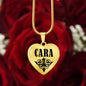 Cara v01 - 18k Gold Finished Heart Pendant Luxury Necklace