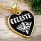 Celeste v03 - 18k Gold Finished Heart Pendant Luxury Necklace