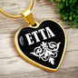 Etta v03 - 18k Gold Finished Heart Pendant Luxury Necklace
