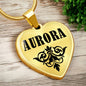Aurora v01 - 18k Gold Finished Heart Pendant Luxury Necklace