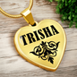Trisha v01 - 18k Gold Finished Heart Pendant Luxury Necklace