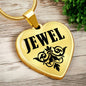 Jewel v01 - 18k Gold Finished Heart Pendant Luxury Necklace