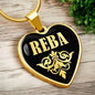 Reba v02 - 18k Gold Finished Heart Pendant Luxury Necklace