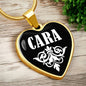Cara v03 - 18k Gold Finished Heart Pendant Luxury Necklace