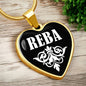 Reba v03 - 18k Gold Finished Heart Pendant Luxury Necklace