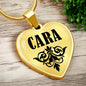 Cara v01 - 18k Gold Finished Heart Pendant Luxury Necklace