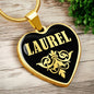 Laurel v02 - 18k Gold Finished Heart Pendant Luxury Necklace