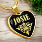 Josie v02 - 18k Gold Finished Heart Pendant Luxury Necklace