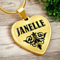 Janelle v01 - 18k Gold Finished Heart Pendant Luxury Necklace