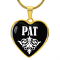Pat v01w - 18k Gold Finished Heart Pendant Luxury Necklace