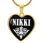 Nikki v03 - 18k Gold Finished Heart Pendant Luxury Necklace