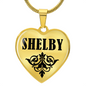 Shelby v01 - 18k Gold Finished Heart Pendant Luxury Necklace